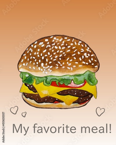 hamburger hand-drawn.