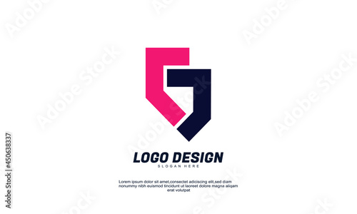 stock vector initial letter f and j logo vector design abstract emblem designs concept logos logotype