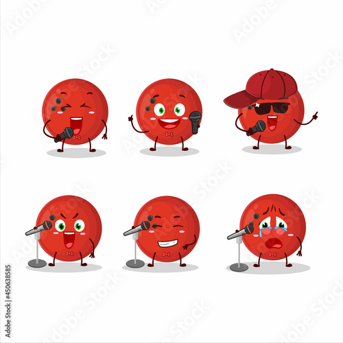 A Cute Cartoon design concept of bowling ball singing a famous song