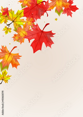 Golden Leaves Background BeigeVector. Leaf Design