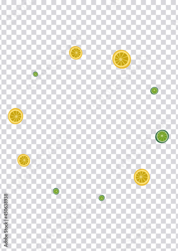 Sunny Lemon Background Transparent Vector. Natural Illustration. Green Lemon Slice. Vegetable Fruit Greenish Decoration.