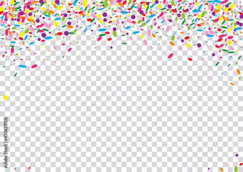 Rainbow Geometric Background Transparent Vector. Circle Wallpaper Texture. Party Illustration. Bright Dot Event Template. Red Eve.