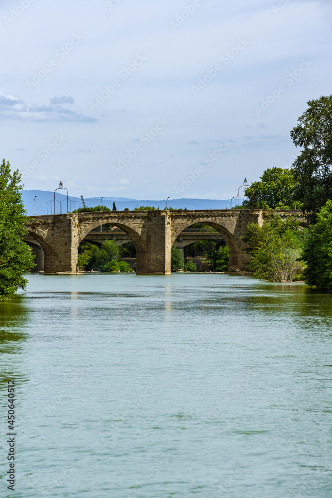Fototapeta premium Pont-Vieux Old Bridge XIV Century spans over river Aude in the French city of Carcassonne.
