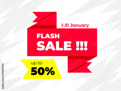 Flash sale design template, flash sale, discount, half price