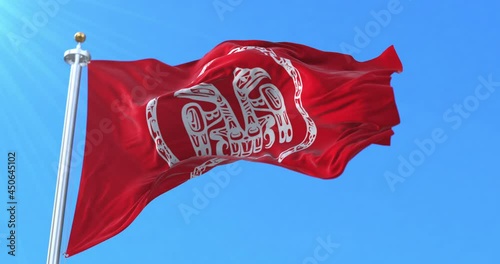 Haida people flag,waving. Loop photo