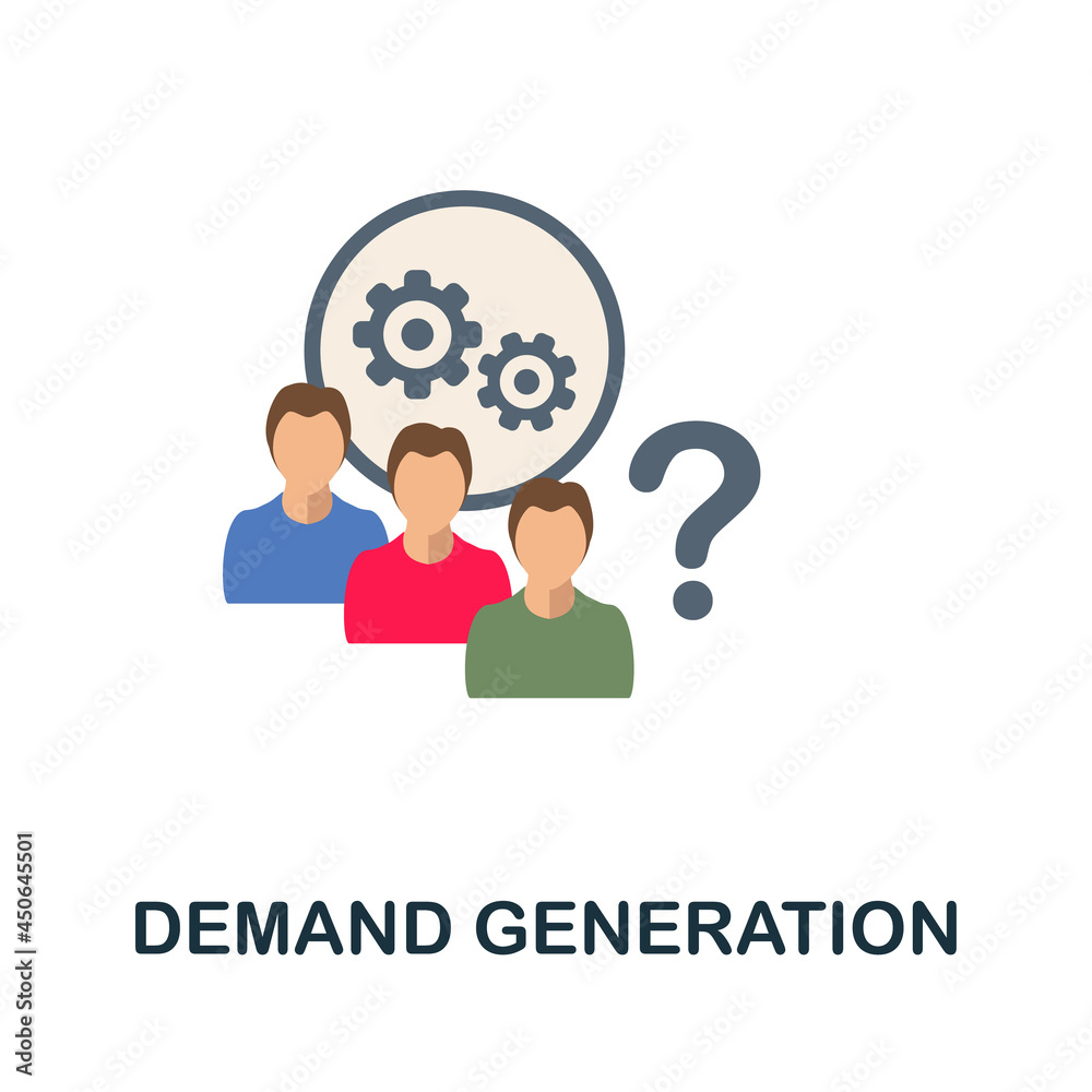 Demand Generation flat icon. Colored sign from customer management collection. Creative Demand Generation icon illustration for web design, infographics and more Demand Generation flat icon. Colored sign from customer management collection. Creative Demand Generation icon illustration for web design, infographics and more