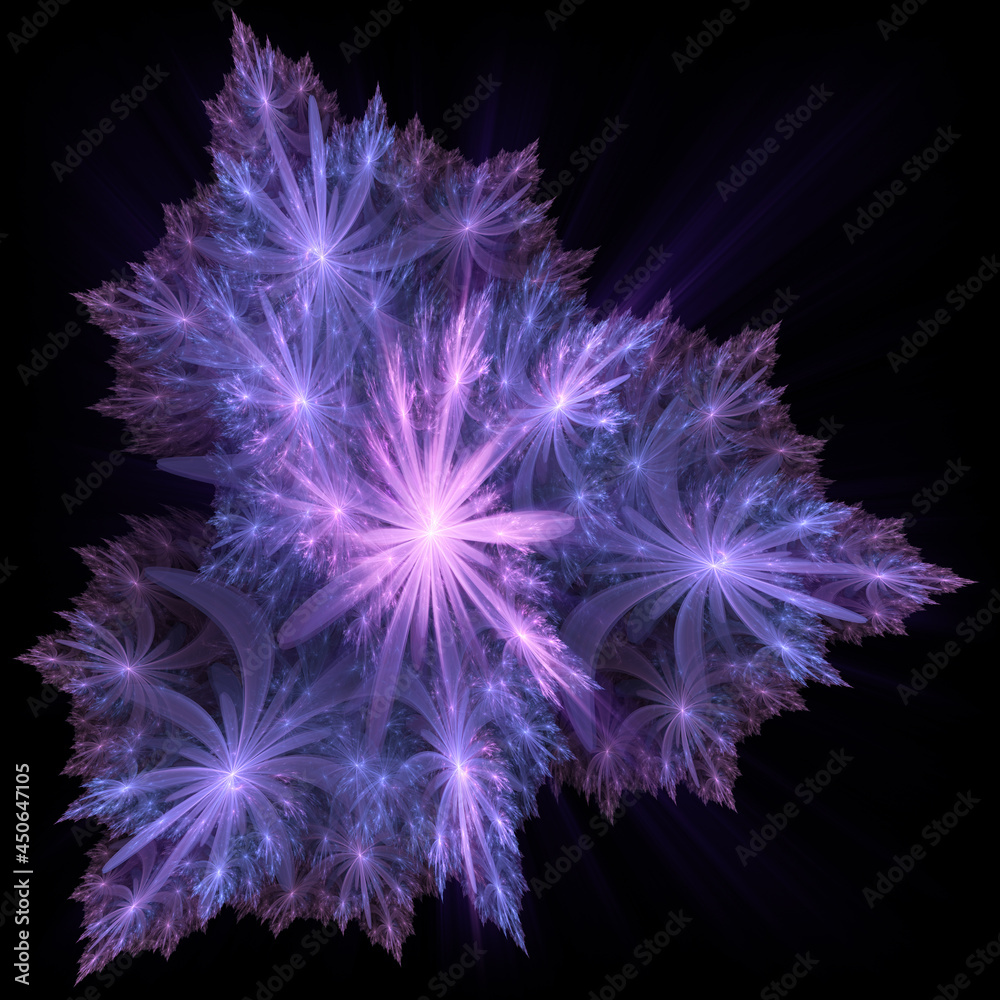 Abstract fractal art background. Beautiful kaleidoscope on black. I think it looks like crystals and flowers. Abstract fractal art background. Beautiful kaleidoscope on black. I think it looks like crystals and flowers.