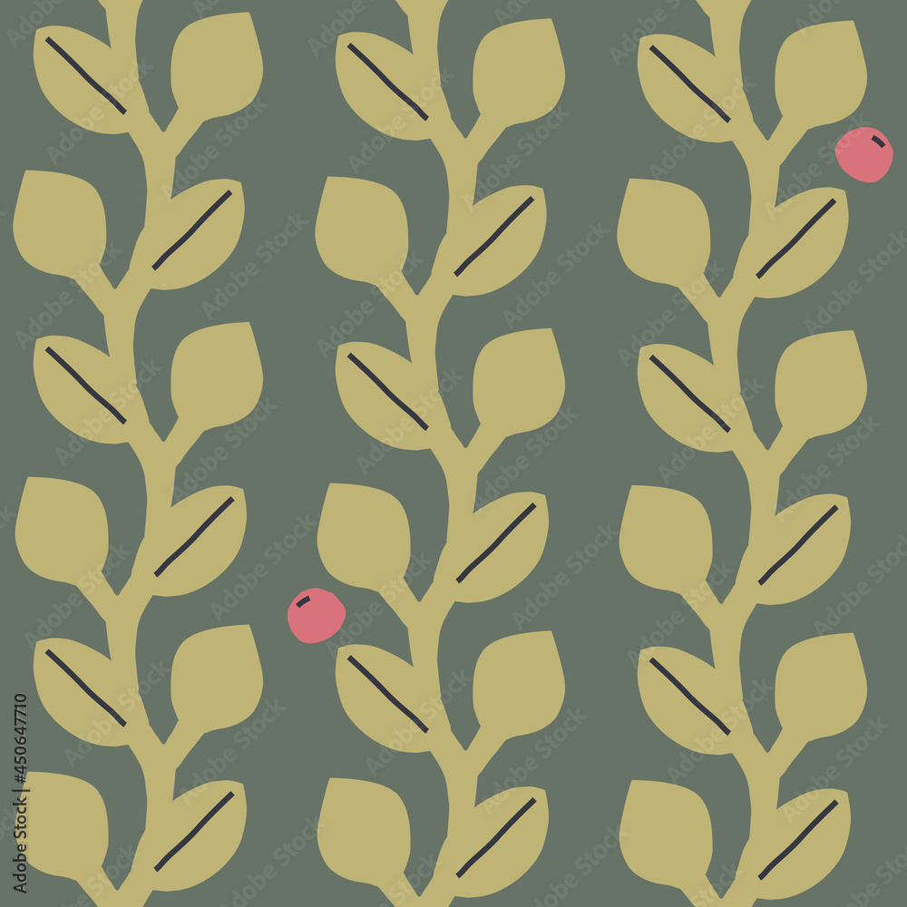 Seamless pattern in mid century retro style. Floral design for wallpaper, wrapping paper and other Seamless pattern in mid century retro style. Floral design for wallpaper, wrapping paper and other