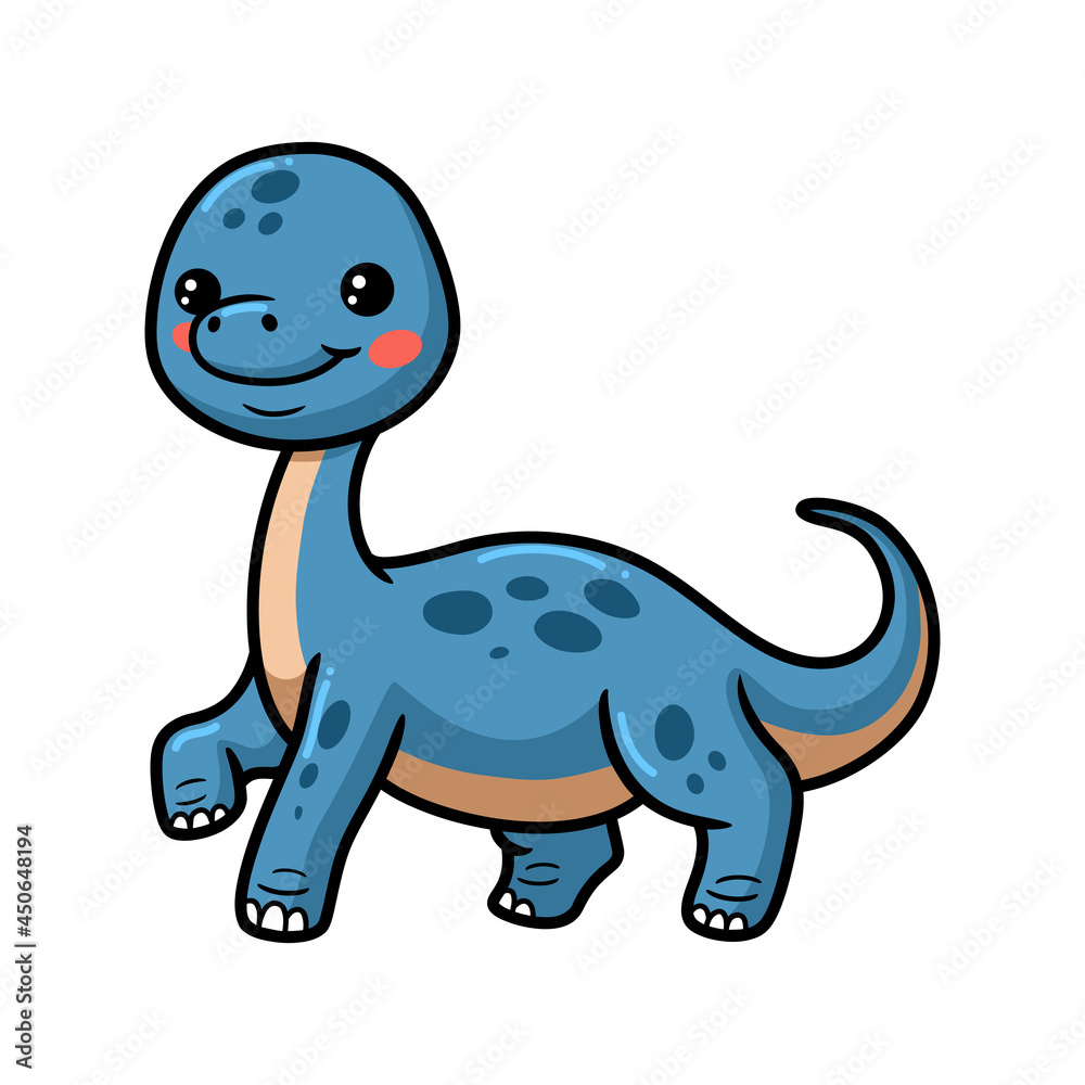 Cute little dinosaur cartoon posing