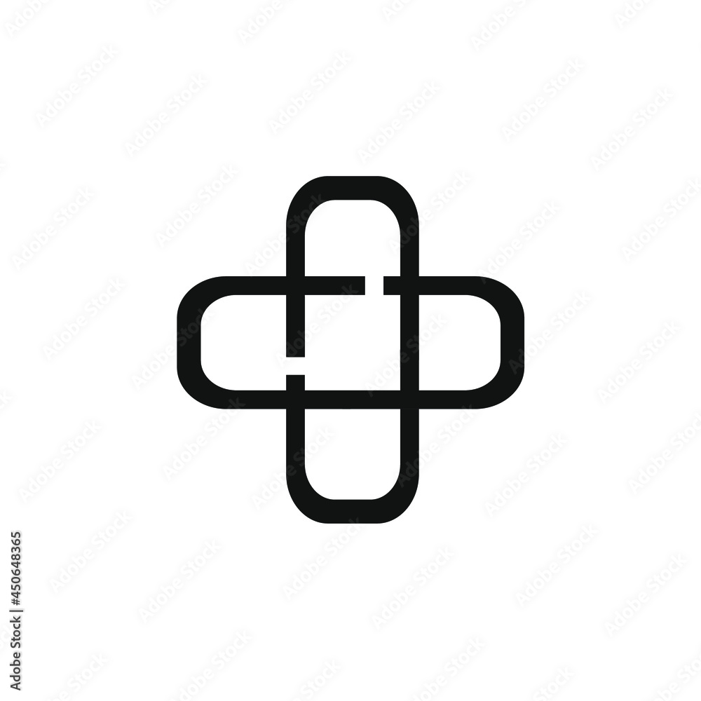 several related lines form a plus sign several related lines form a plus sign