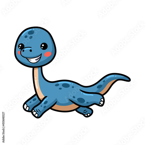 Cute little dinosaur cartoon jumping