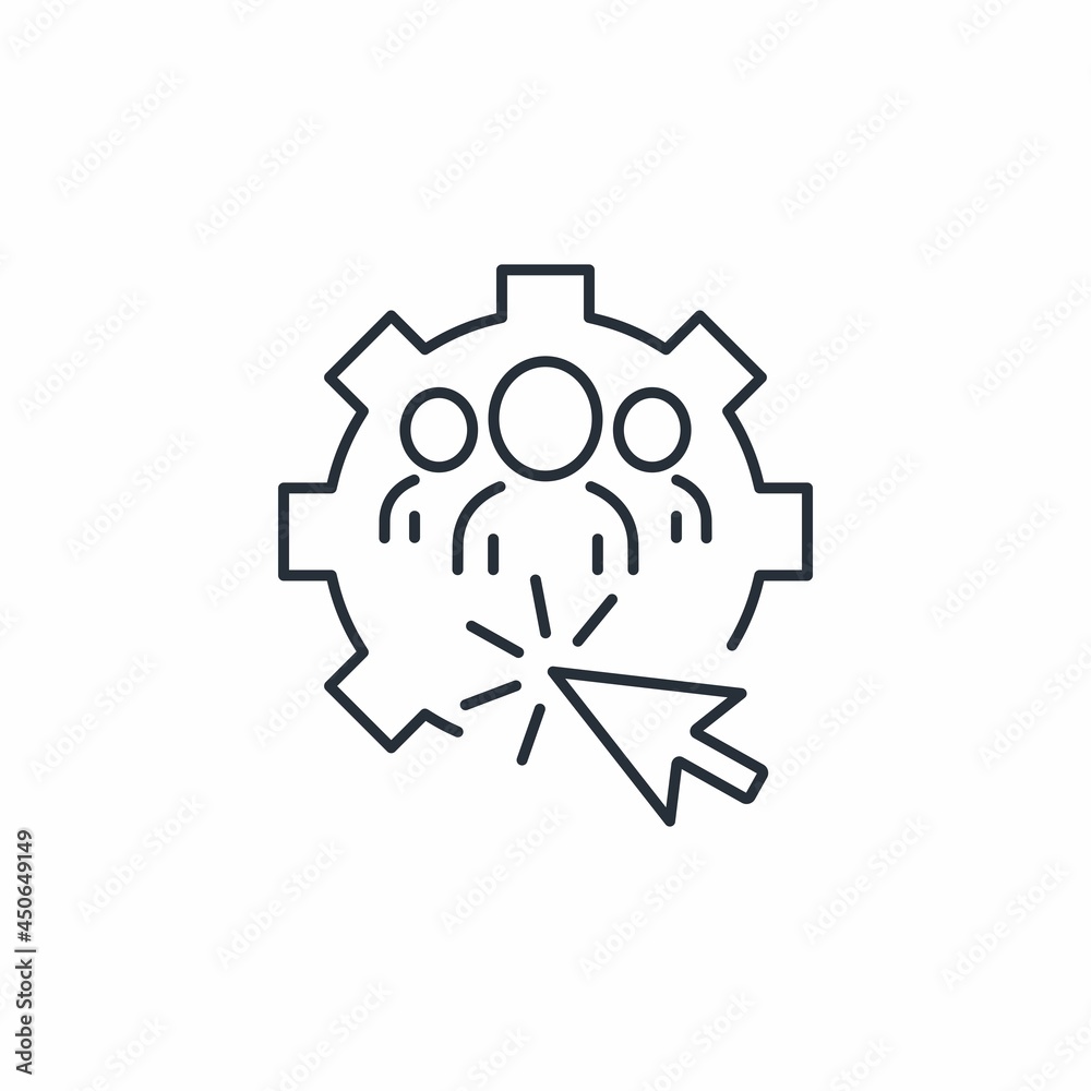 Team start. Get to work. Vector linear icon isolated on white background. Team start. Get to work. Vector linear icon isolated on white background.
