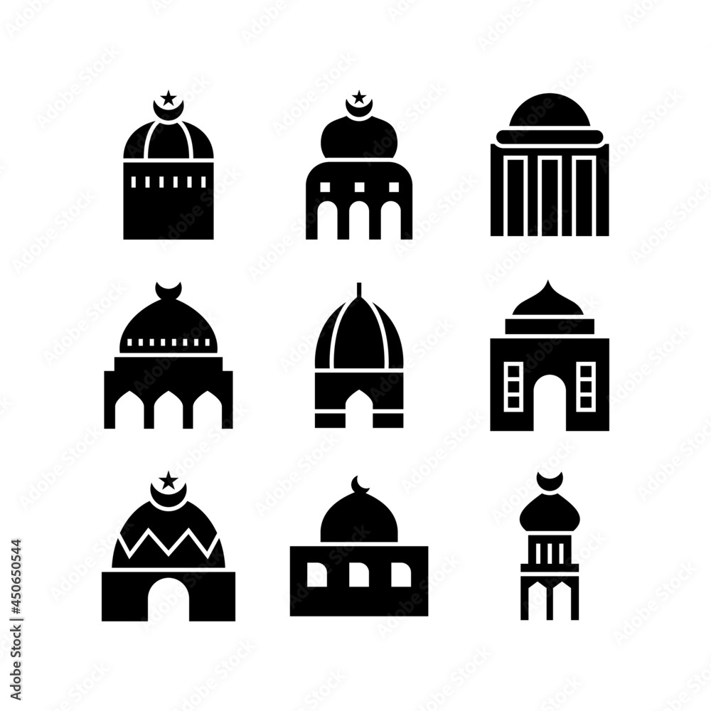 mosque icon or logo isolated sign symbol vector illustration - high quality black style vector icons
