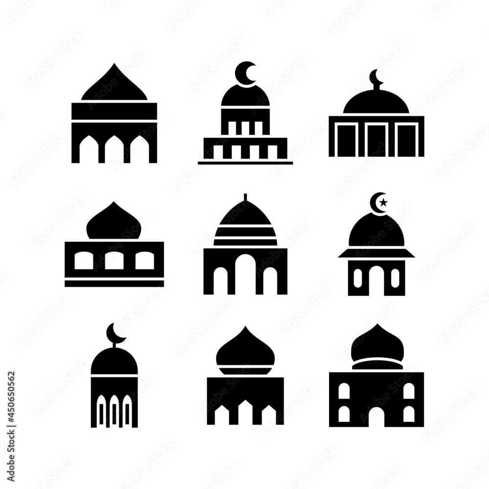 mosque icon or logo isolated sign symbol vector illustration - high quality black style vector icons
