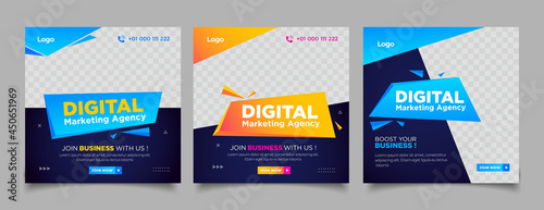 Digital business marketing banner for social media post template	