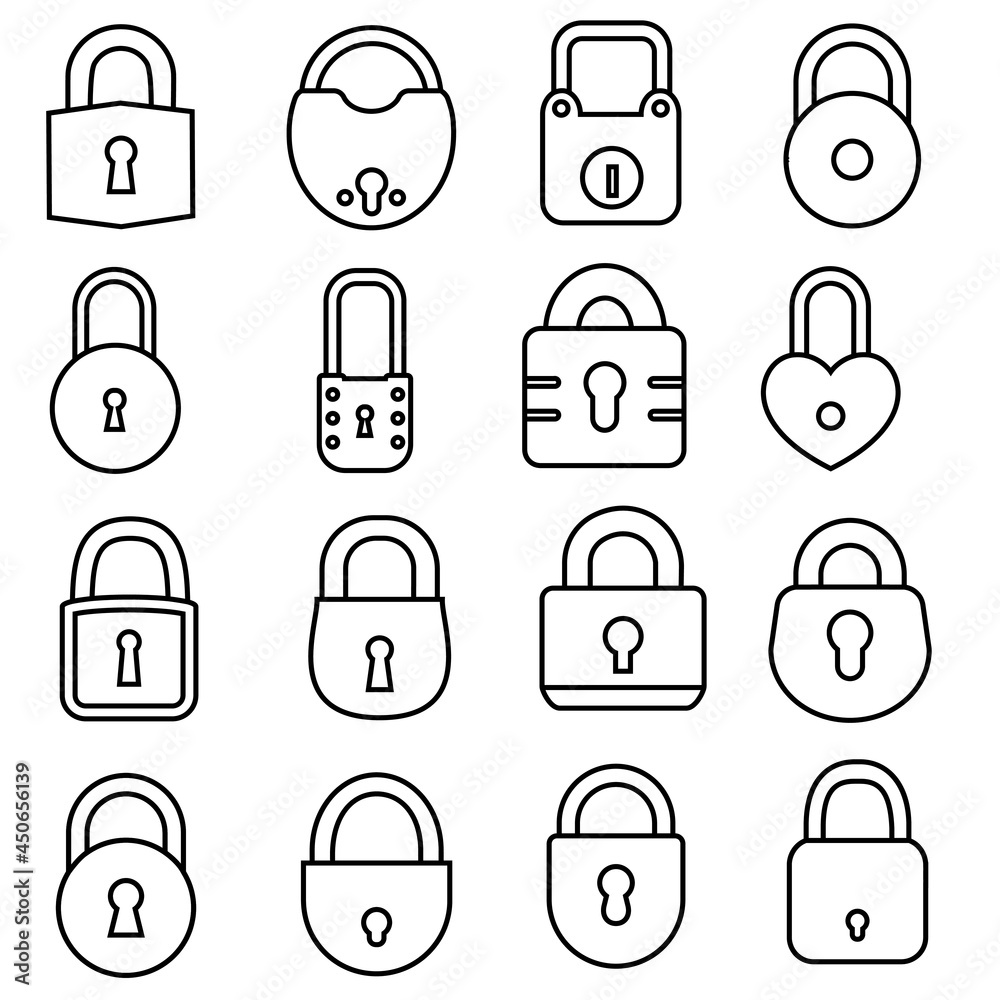 Lock icon vector set . Close illustration sign collection. Lock icon vector set . Close illustration sign collection.