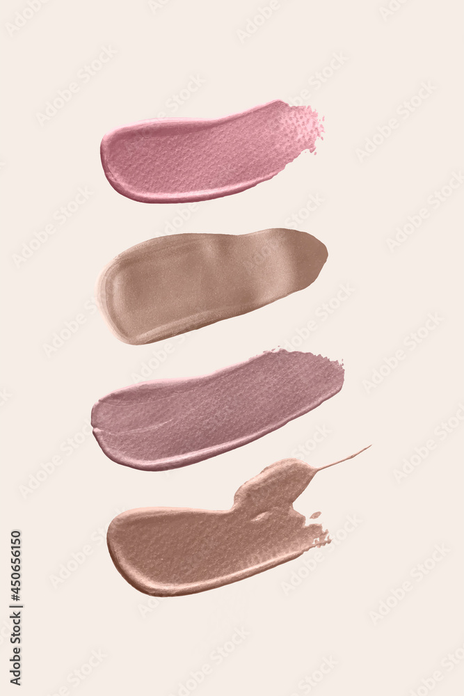 Metallic pastel brush stroke paints collection vector Metallic pastel brush stroke paints collection vector