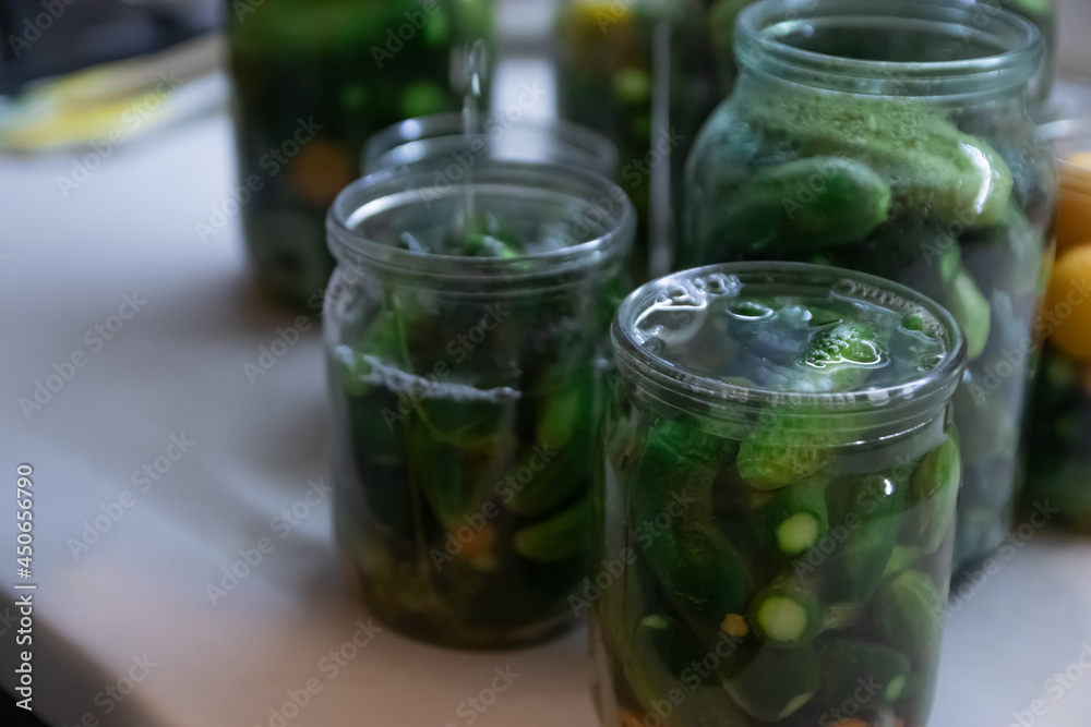 glass jar with cucumber glass jar with cucumber