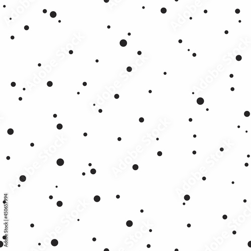 Seamless abstract pattern of little circles and dots on white. Decorative wallpaper, good for printing.