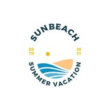 Beach vacation logo design vector illustration	
