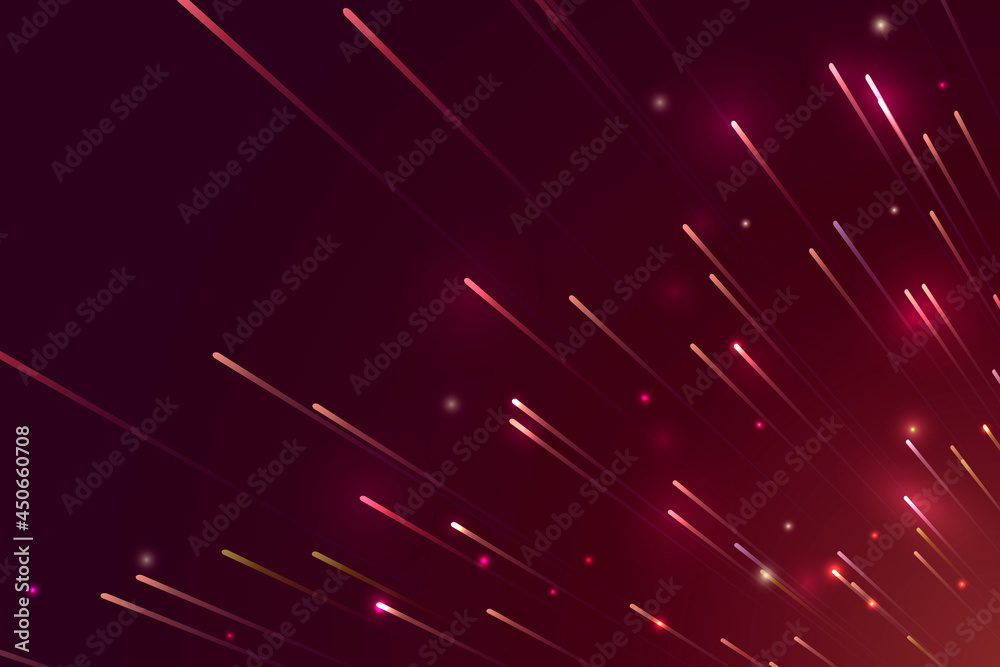 Red neon meteor background design vector Red neon meteor background design vector