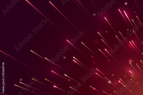 Red neon meteor background design vector