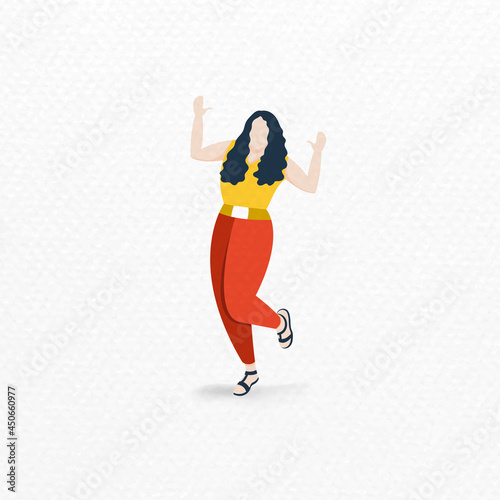 Female character on white background vector