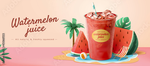 Fresh watermelon juice takeaway ad