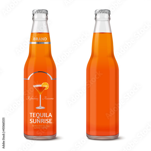 Set of cocktail glass bottles