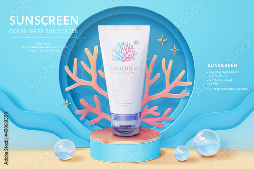 3d ocean eco friendly cosmetic ad