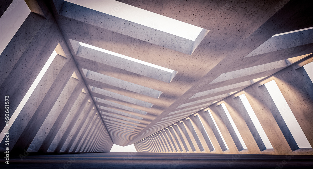 Obraz premium futuristic concrete structure, modern architecture.