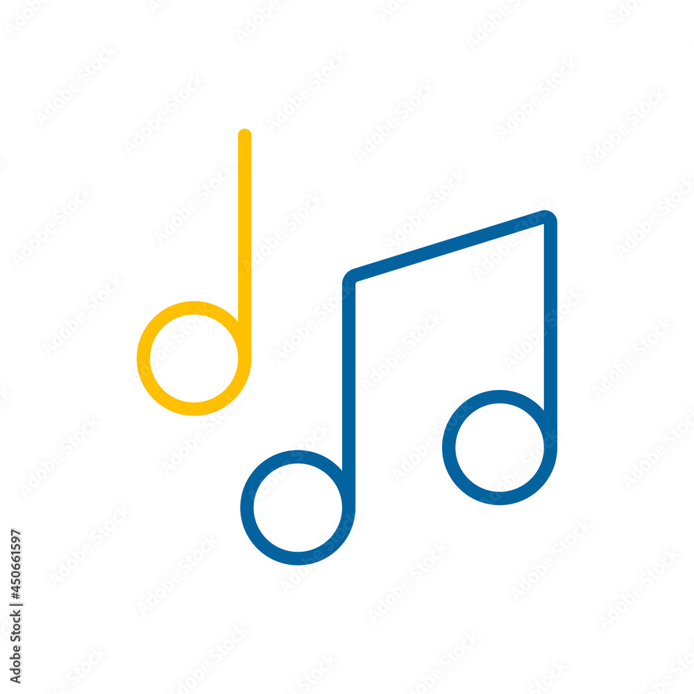 Music notes, song, melody or tune flat vector icon Music notes, song, melody or tune flat vector icon