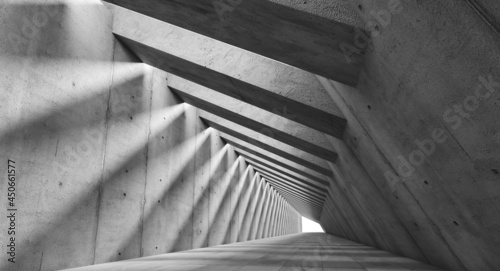 Fototapeta Naklejka Na Ścianę i Meble -  long futuristic concrete corridor
