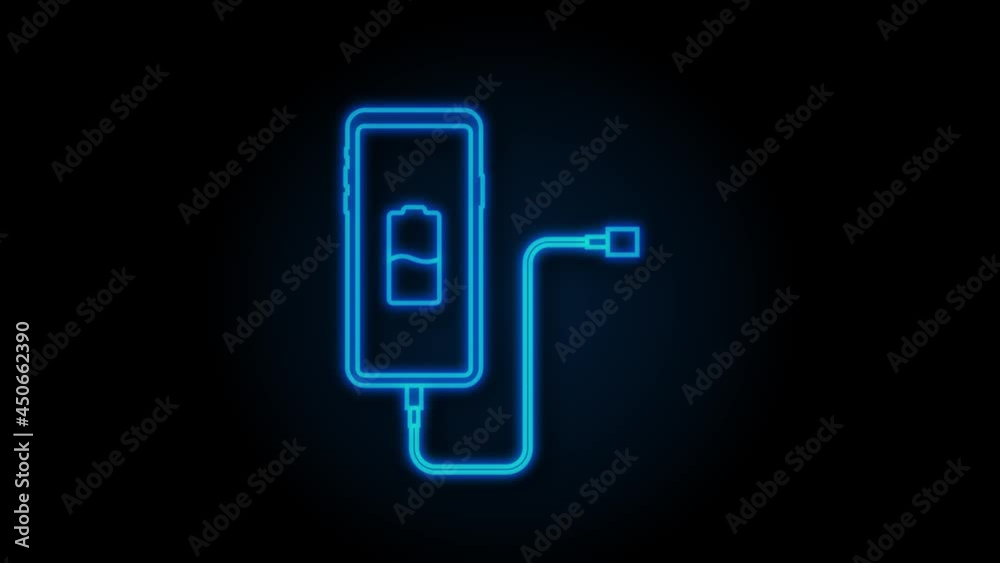 Smartphone charger adapter and electric socket, low battery notification. Motion graphics. Smartphone charger adapter and electric socket, low battery notification. Motion graphics.