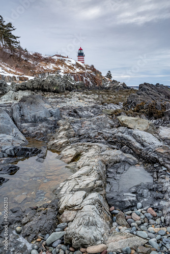 West Quoddy Head Light,  Lubec, Maine, is the easternmost point of the contiguous United States. photo