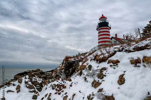 West Quoddy Head Light,  Lubec, Maine, is the easternmost point of the contiguous United States. photo
