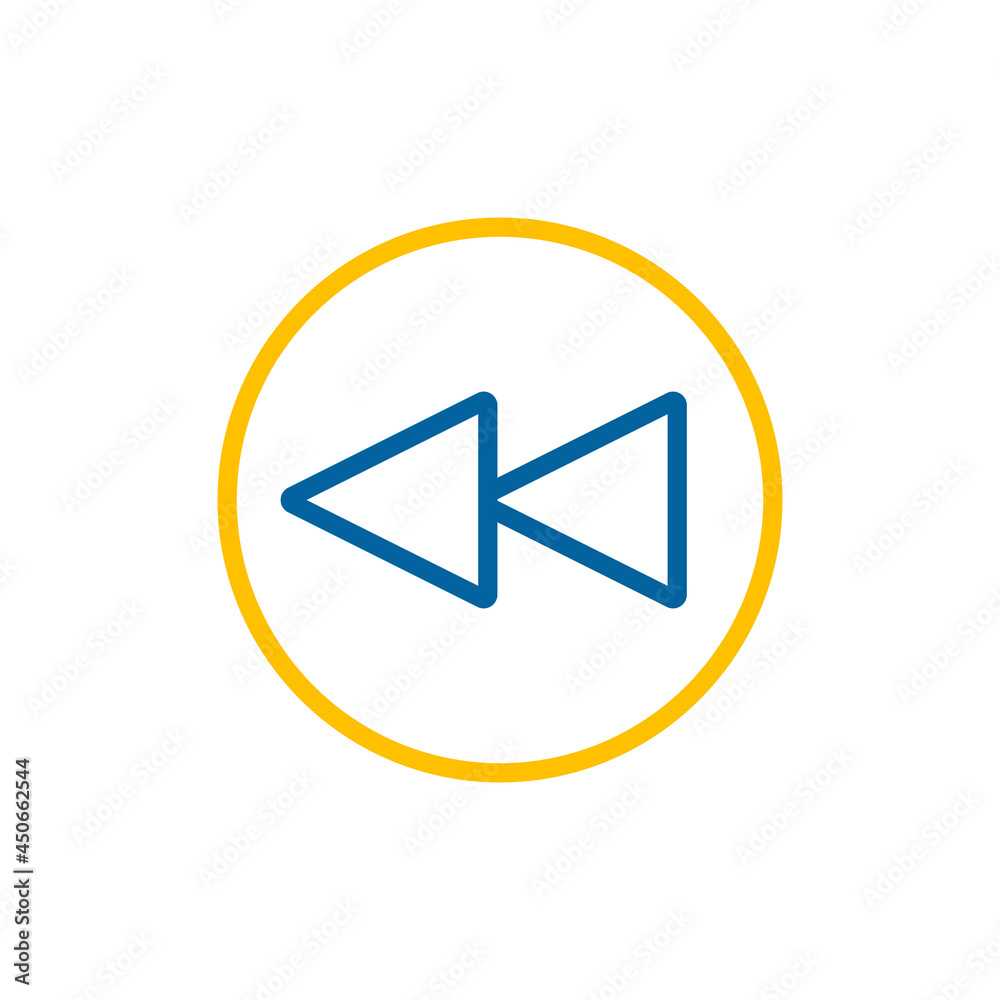 Play previous track button vector flat icon Play previous track button vector flat icon