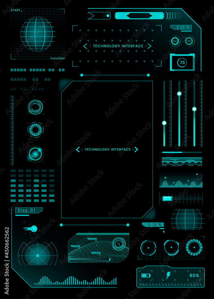Technology interface template design elements vector Technology interface template design elements vector