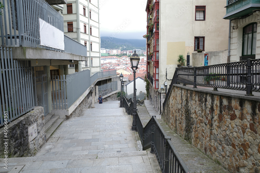 Stairs in the city of Bilbao