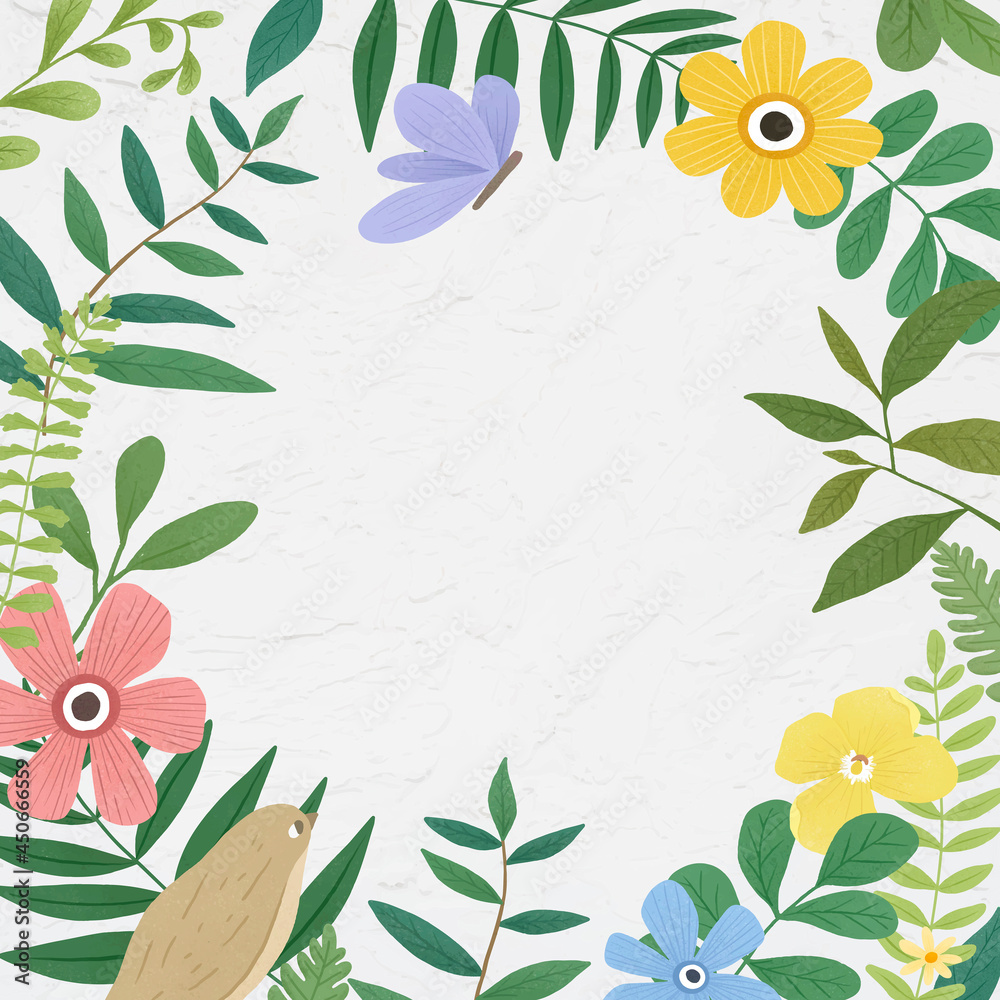 Botanical frame on a white background vector