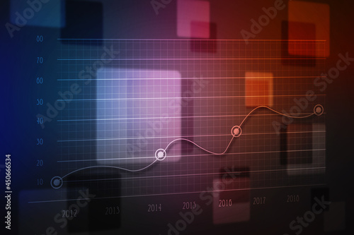 Business Growth graph on technology background, Futuristic raise arrow chart digital transformation abstract technology background. Big data and business growth currency stock and investment economy 