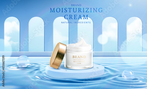 3d face cream cosmetic ad