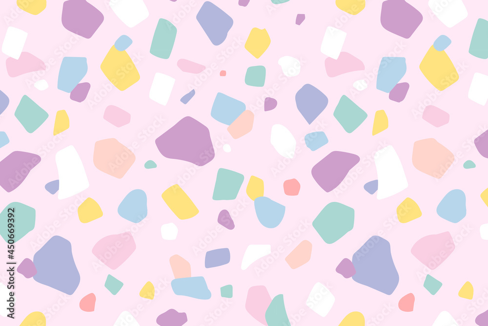 Background seamless pattern vector with cute pastel terrazzo