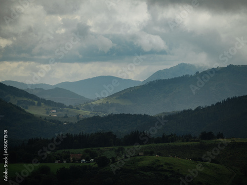 Hills of Basque Country on a cloudy day