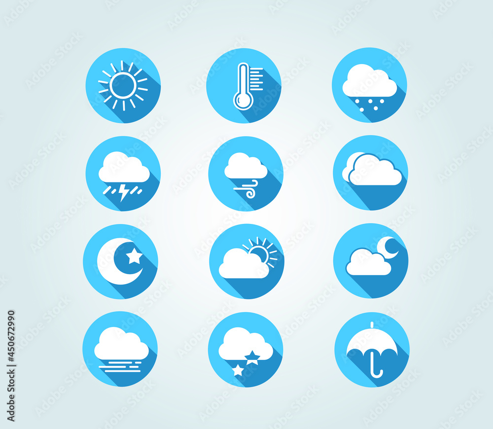 Weather Icons For Print, Web or Mobile App. Weather Icons For Print, Web or Mobile App.
