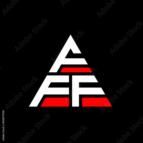 FFF triangle letter logo design with triangle shape. FFF triangle logo design monogram. FFF triangle vector logo template with red color. FFF triangular logo Simple, Elegant, and Luxurious Logo. FFF  photo