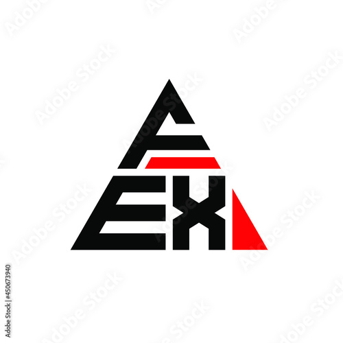 FEX triangle letter logo design with triangle shape. FEX triangle logo design monogram. FEX triangle vector logo template with red color. FEX triangular logo Simple, Elegant, and Luxurious Logo. FEX  photo