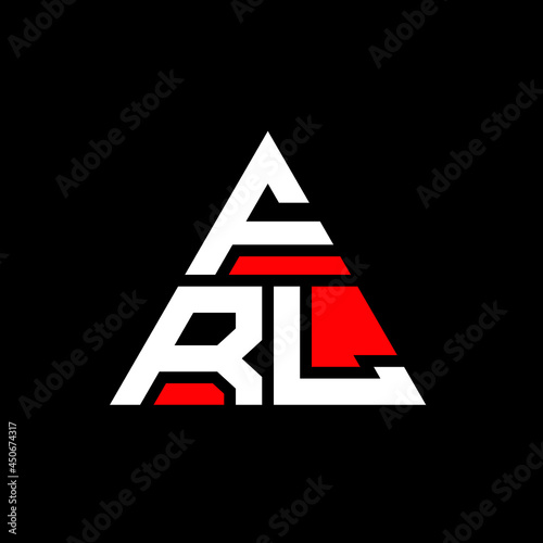 FRL triangle letter logo design with triangle shape. FRL triangle logo design monogram. FRL triangle vector logo template with red color. FRL triangular logo Simple, Elegant, and Luxurious Logo. FRL  photo