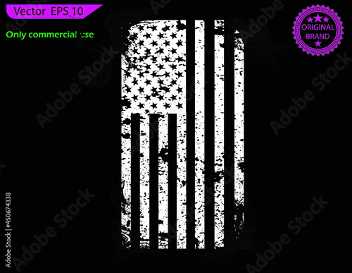 White USA Flag. Distressed American flag with splash elements, patriot, military flag Distressed American flags set, eps10, transparent background, high resolution, Only commercial use
