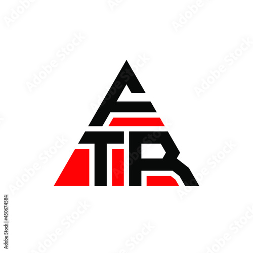 FTR triangle letter logo design with triangle shape. FTR triangle logo design monogram. FTR triangle vector logo template with red color. FTR triangular logo Simple, Elegant, and Luxurious Logo. FTR  photo